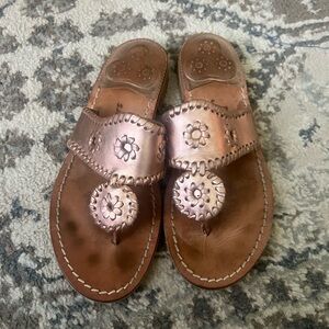 Used Rose Gold Jack Rogers 7.5 - they still have a lot of life left in them!